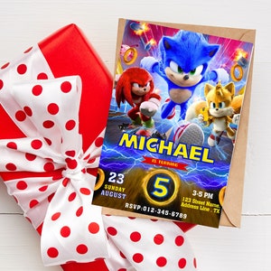 Sonic the Hedgehog Birthday Invitation | Sonic, Knuckle and Tails ...