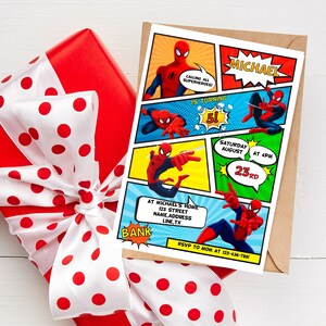 Spiderman Birthday Invitation | Editable Spiderman Party Invite | Digital Spiderman Birthday Template imagem 4