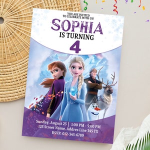 Frozen Invitation | Frozen Birthday Party Invite | Editable Digital frozen Template