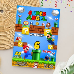 Super Mario Birthday Invitation | Digital Super Mario Birthday Template | Editable Super Mario Party Invite