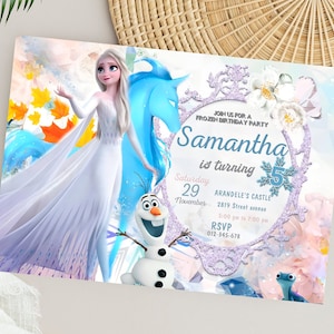 Frozen Birthday Invitation | Editable Frozen Birthday Party Template | Instant Download