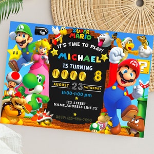 Super Mario Birthday Invitation | Editable and Personalized Mario Party Invite | Digital Mario Template