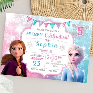 Editable Frozen Birthday Party Invite | Frozen Birthday Invitation | Personalized Party Invite | Digital Template