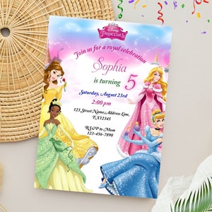 Princess Birthday Invitation | Royal Girl Celebration Invite  | Editable Princess Party Invite | Digital Canva Template