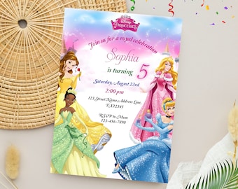Princess Birthday Invitation | Royal Girl Celebration Invite  | Editable Princess Party Invite | Digital Canva Template