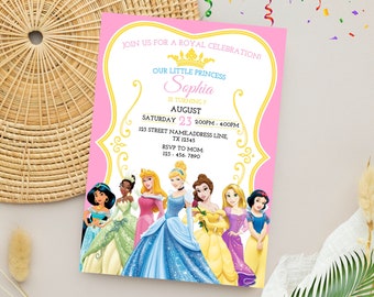 Princess Birthday Invitation | Editable Princess Party Invite | Royal Girl Celebration Invite | Digital Template