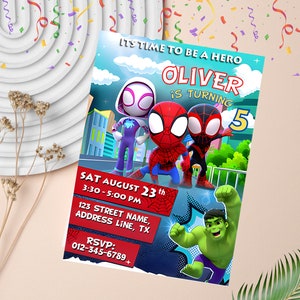 Spidey Invitation | Editable Spidey and His Amazing Friends Birthday Invitation
