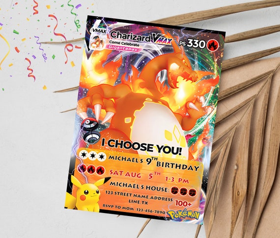 Pokemon Card Birthday Invitation | Kids Birthday Invitation | Editable and Personalized Pokemon Party Invite - Etsy Pokemon Card Birthday Invitation | Kids Birthday Invitation | Editable and Personalized Pokemon Party Invite - Etsy