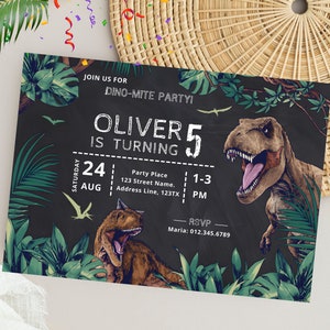 Dinosaur Birthday Invitation | Editable Dinosaur Birthday Party Invite | Digital Download