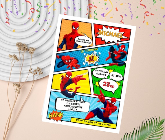 Spiderman Birthday Invitation | Editable Spiderman Party Invite | Digital Spiderman Birthday Template