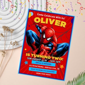 Editable Spiderman Invitation | Spiderman Birthday Party Template | Printable Digital Spider Invite
