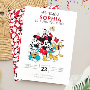 Mickey Mouse Invitation | Editable Mickey Mouse Birthday Party Invite | Digital Canva Template