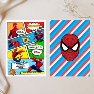 Spiderman Birthday Invitation | Editable Spiderman Party Invite | Digital Spiderman Birthday Template imagem 2