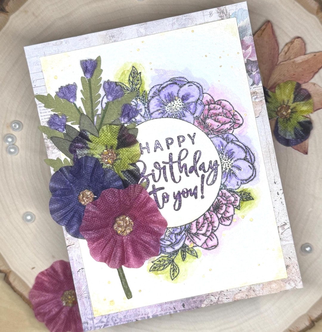 Flower and Watercolor Birthday Card - Etsy