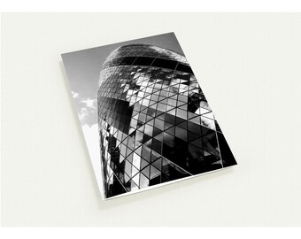 GHERKIN black & white original photograph - 10 x folded cards (premium envelopes)