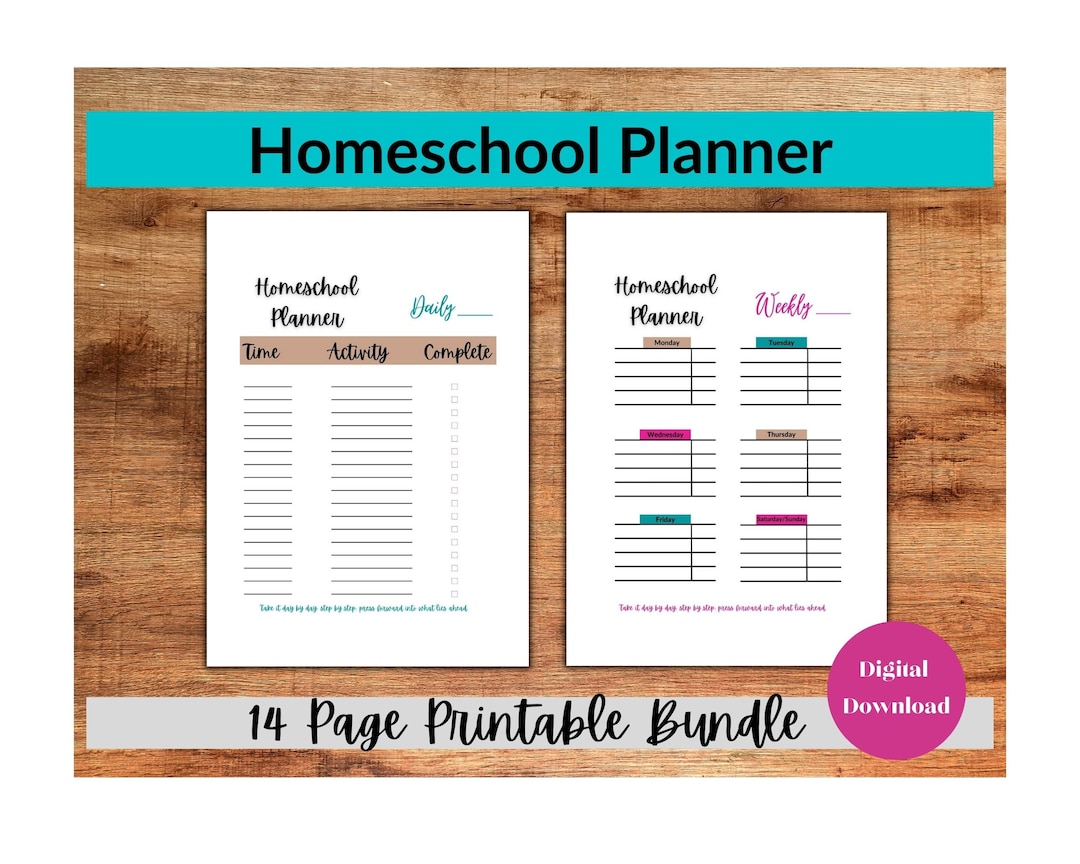Simple Digital Homeschool Planner Template With Bonus Home & Chores