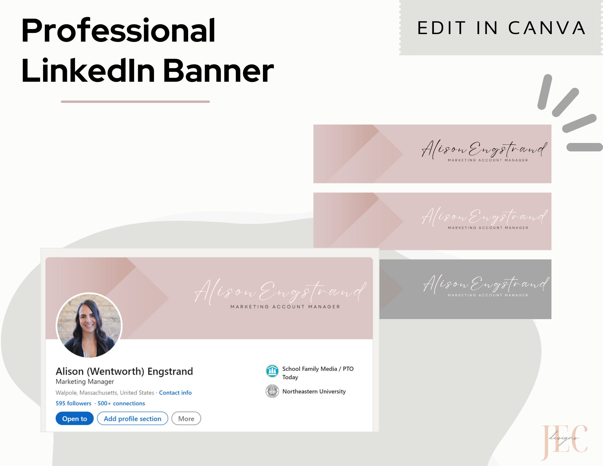 Linkedin Banner, Linkedin Branding, Linkedin Banner Canva Templates, Editable Linkedin