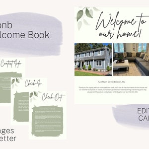 Airbnb Welcome Book | House Host Manual Guidebook Template | Real Estate Canva Template | Vacation Rental Template