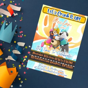 Pupstruction / Disney Junior Birthday Party Editable Invitation Digital Download