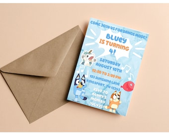 Bluey / Bingo / Unicorse / Editable Birthday Party Invitation Digital Download