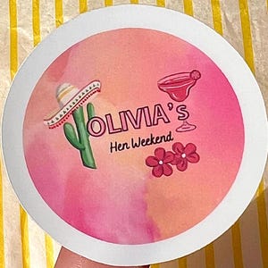 Adesivi a tema addio al nubilato Tequila Sunrise - Decorazioni divertenti per feste di addio al nubilato, adesivi personalizzati
