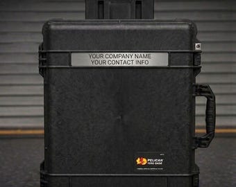 Pelican 1650 Case Label – Custom Engraved Hard Case Name Plate – Equipment ID Tag