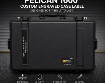 Pelican 1600 Case Label – Custom Engraved Hard Case Name Plate – Equipment ID Tag