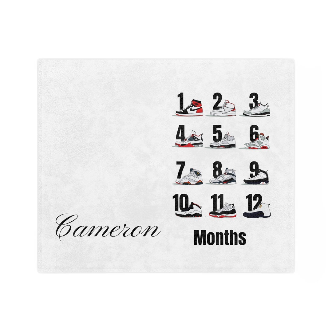 Customizable Jordan Shoe Baby Milestone Blanket Air Jordan Etsy