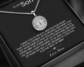 To My Son - Compass Pendant Gift Set From Mum/Mom