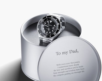 Luxesmith Midnight Edition Custom Engraved Luxury Watch for Dad, Men's Watch Gift for Him, Mens Gift, Gift for Dad, Watches for Men