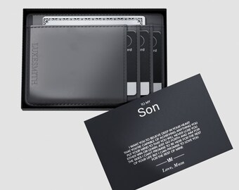 To my Son - Leather Wallet, memory gift, birthday gift, graduation gift, gift for him, gift for sons, slim wallet, christmas gift for son