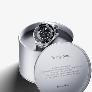 Luxesmith Midnight Edition  Custom Engraved Luxury Watch for Son, Men&#39;s Watch Gift for Him, Mens Gift, Watches for Men, personalised watch