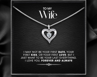 To my Wife - silver love heart necklace, gifts for her, necklace for her, anniversary necklace, wife  gift, birthday gift , ships from UK