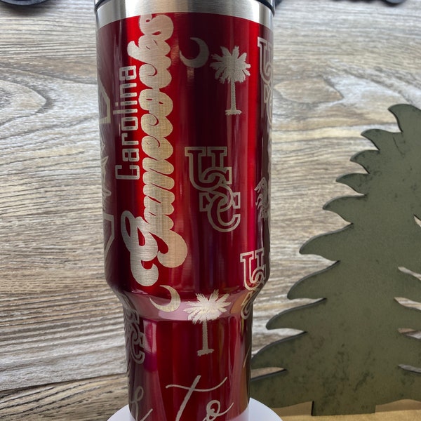 Carolina Gamecocks 40 oz tumbler laser engraved