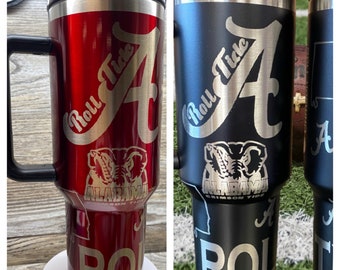 Alabama Tumbler, Made With Mica Powders, Vinyl and Waterslides