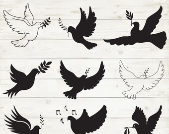 Pigeon SVG silhouette, Dove svg, Dove Silhouette, Bird Silhouette, Pigeon Clipart, Dove ClipArt, SVG Cut File For Cricut, Instant Download