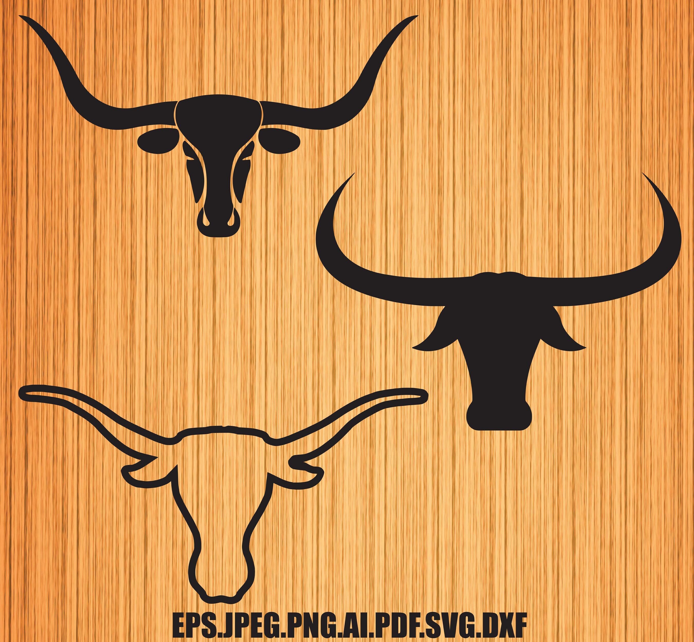 Texas Longhorn Head Instant Download SVG, Cricut Cut Files, Silhouette ...