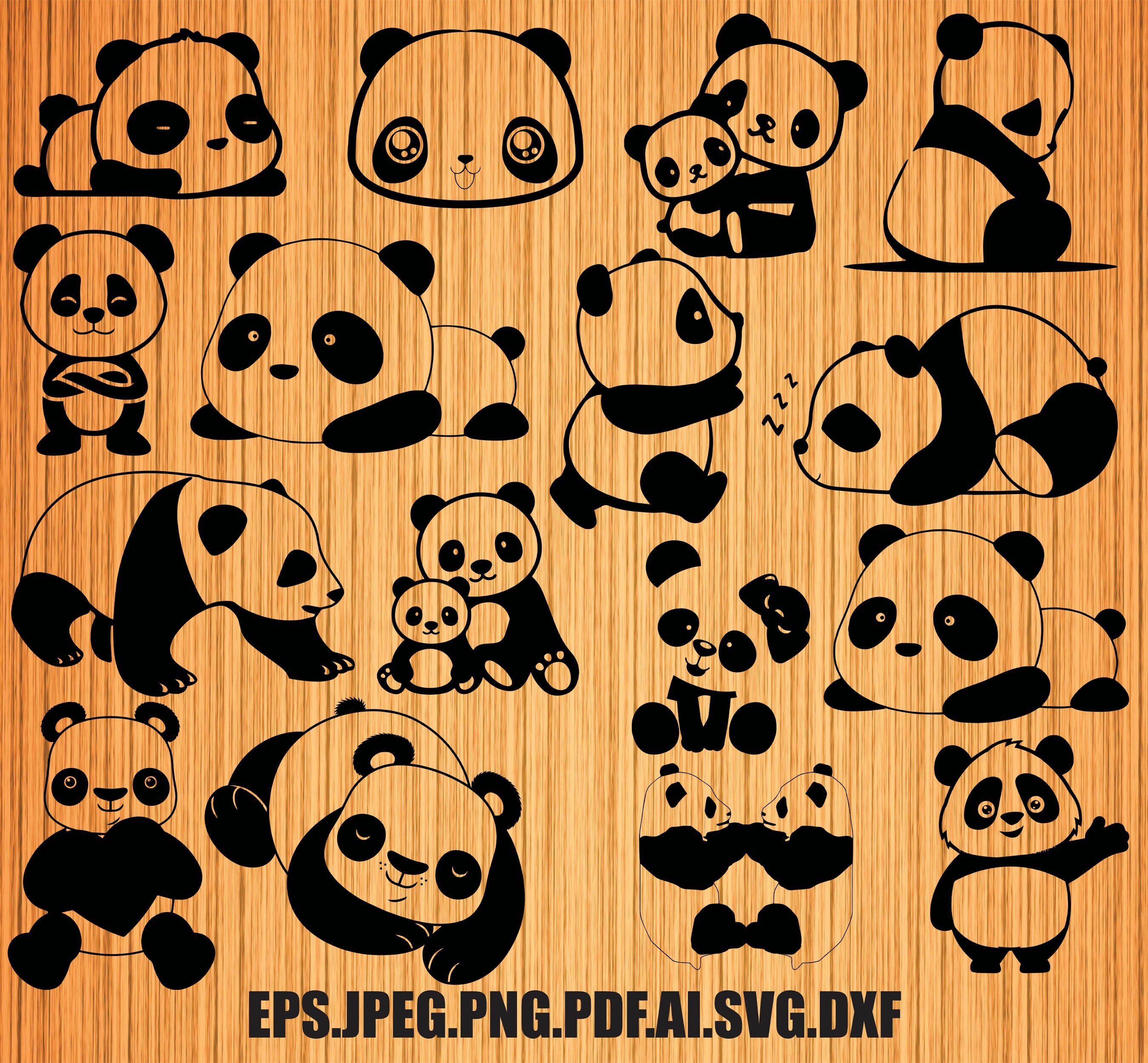 Cute Panda Svg Bundle,panda Svg,panda Svg Bundle,panda Head Svg,panda ...