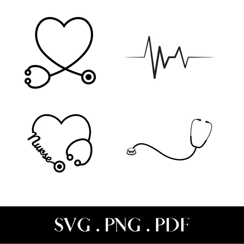Heartbeat Stethoscope SVG Heartbeat SVG Bundle Lifeline Etsy