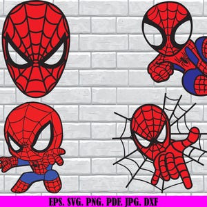 Baby Spiderman, Cartoon svg, Cartoon Clipart ,Silhouette cut file, SVG for cricut, Spider, Spiderman Cute Svg, Spiderman Love SVG