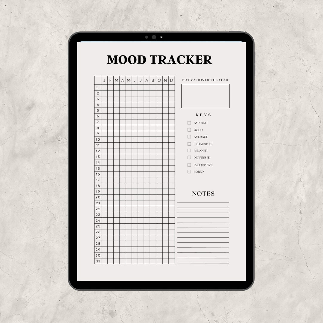 Mood Tracker Printable Mood Tracker Digital Download Habit Etsy Australia