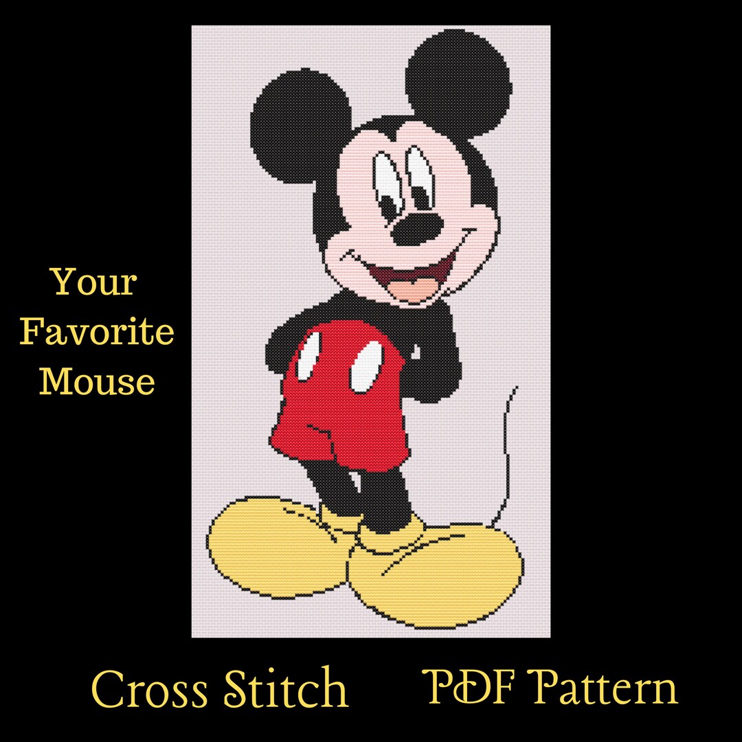 Mickey Mouse Counted Cross Stitch Etsy