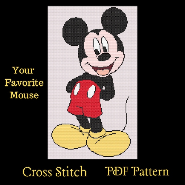 Mickey Mouse Counted Cross Stitch