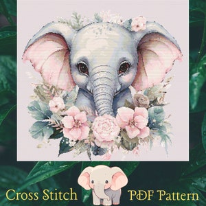 Baby Elephant Cross Stitch Pattern