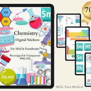 Chemistry Digital Stickers | 700 Pre-cropped Chemistry Science Stickers | iPad GoodNotes Stickers | Note-Taking | Chemistry Teacher