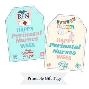 Blue Happy Perinatal Nurses Week Gift Tags, Perinatal Nurse Week Gift, Perinatal Nurse Appreciation Week, Mom Baby Nurse, Labor Delivery RN
