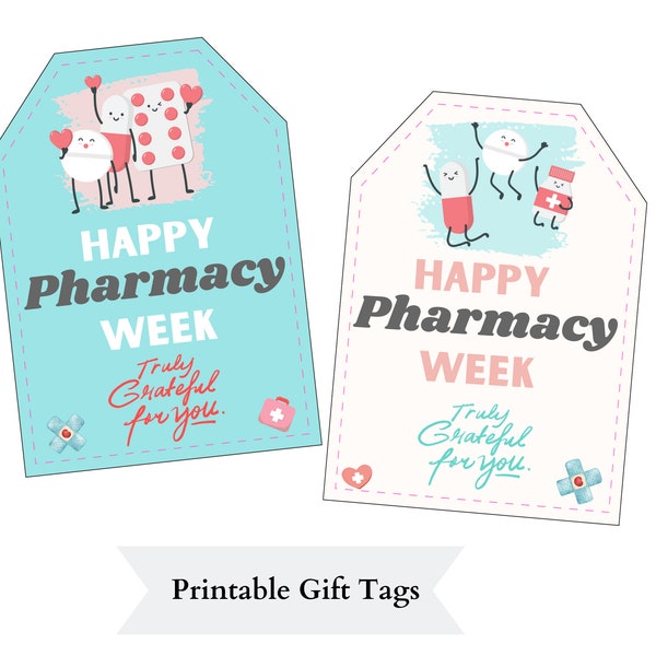 Happy Pharmacy Week gift tags printable / Pharmacy week stickers printable / Pharmacy week tags / Pharmacist appreciation Pharmacy week PDF