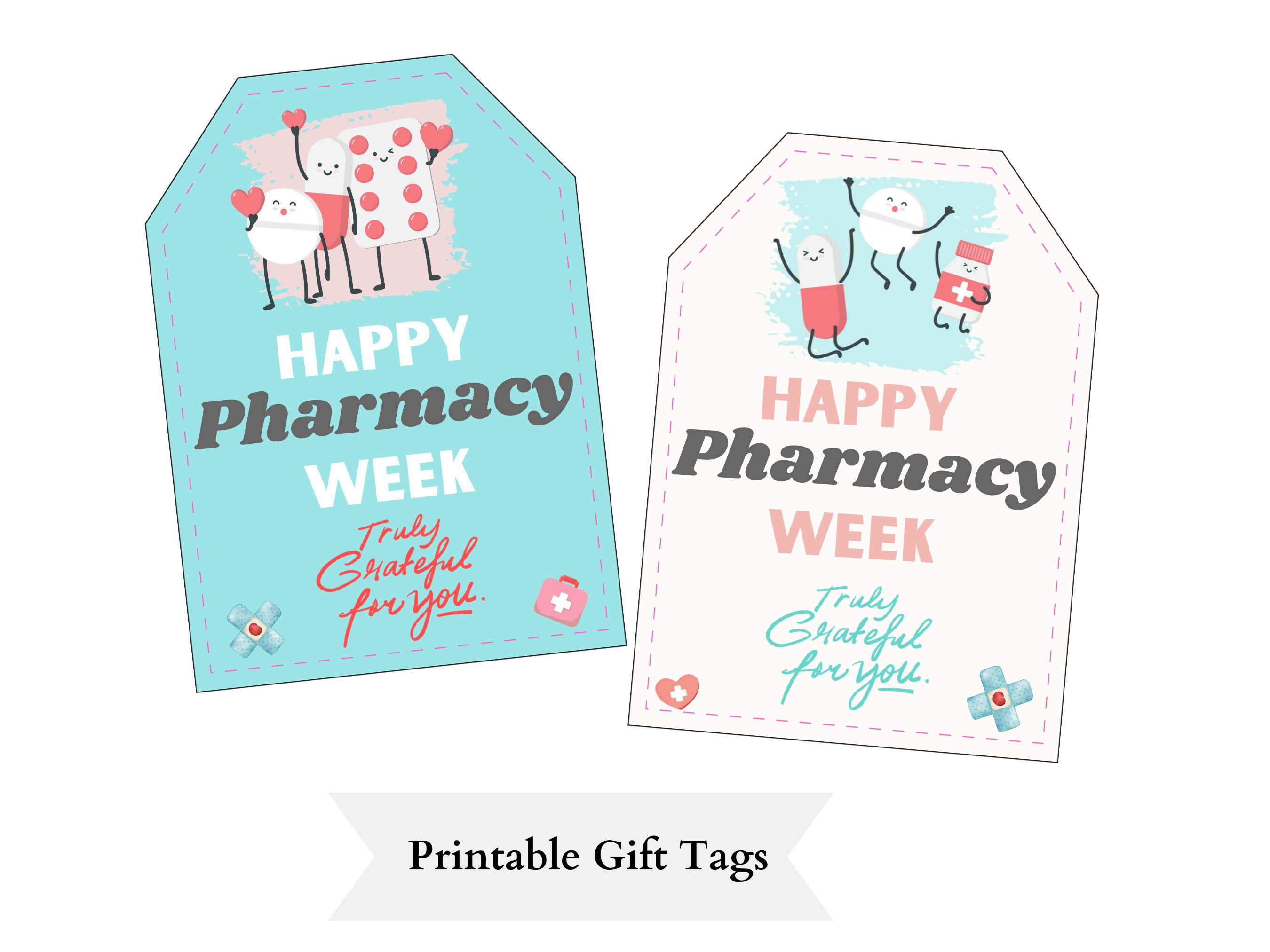 Happy Pharmacy Week Gift Tags Printable / Pharmacy Week Stickers