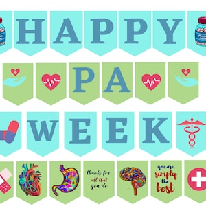Physician Associate/Physician Assistant Week Printable Banner, Hand-drawn Happy PA Week, Physician Assistant Appreciation Week, PA Gift