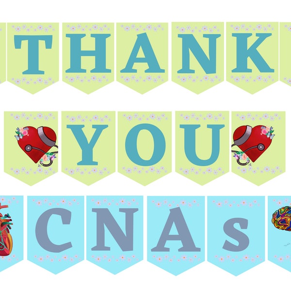 Thank You CNAs Printable Banner, Certified Nursing Assistant Week Printable Banner, CNA Nursing Assistants Appreciation Week Sign, CNA Day